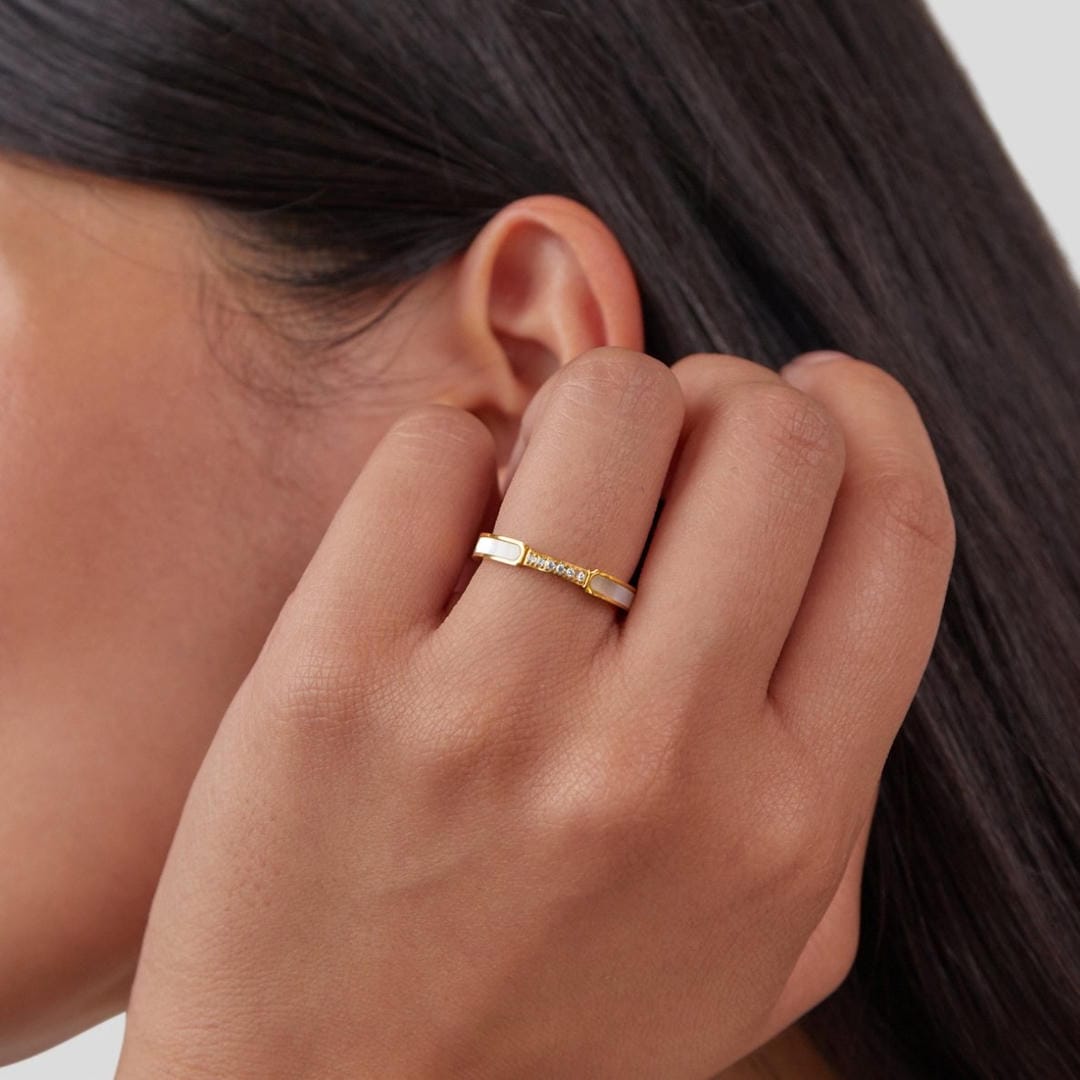Bague Harmonie en Cristal et Perle de Luxe