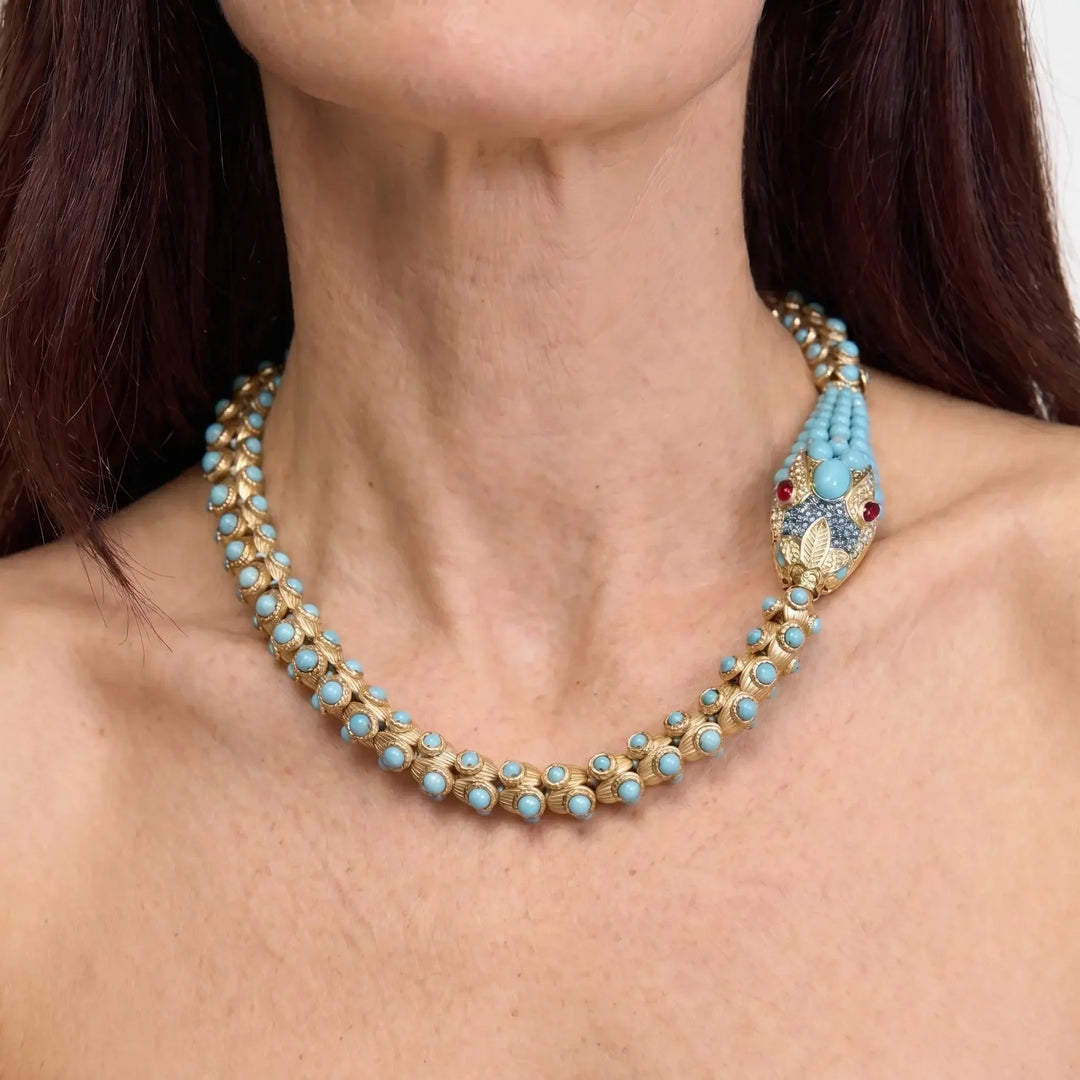 Collier Serpent du Nil en turquoise
