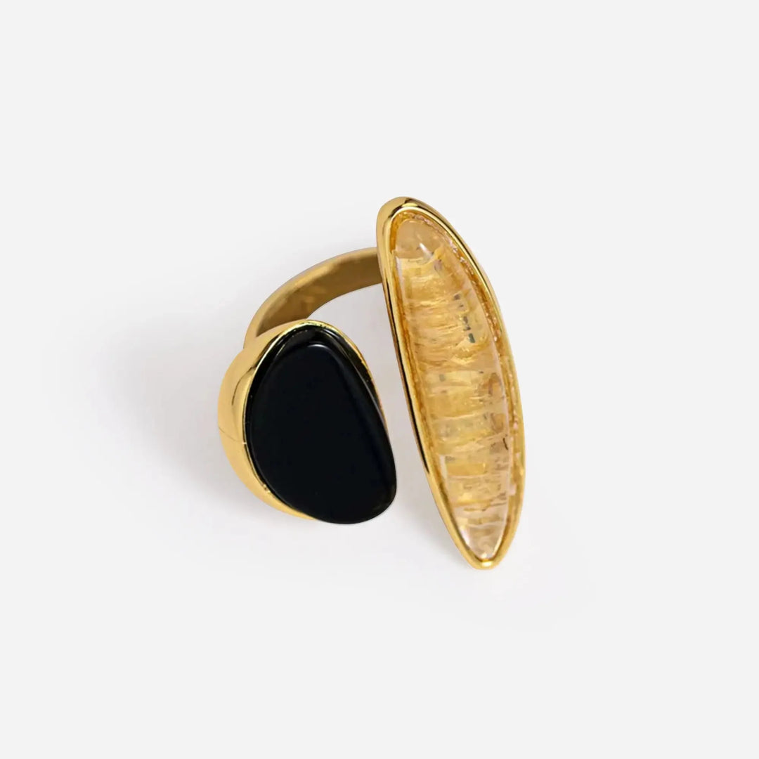 Bague Vintage Ouverte en Agate d&
