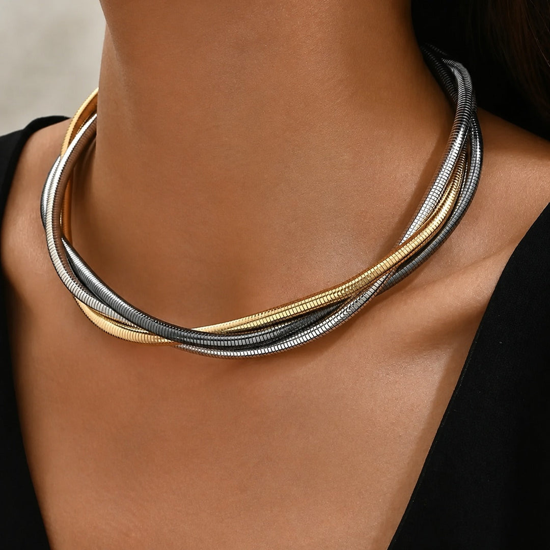 Collier en chaîne superposé opulent