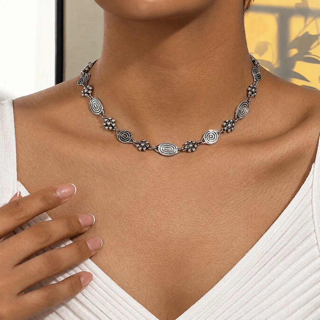 Collier Exotique en Argent Boho