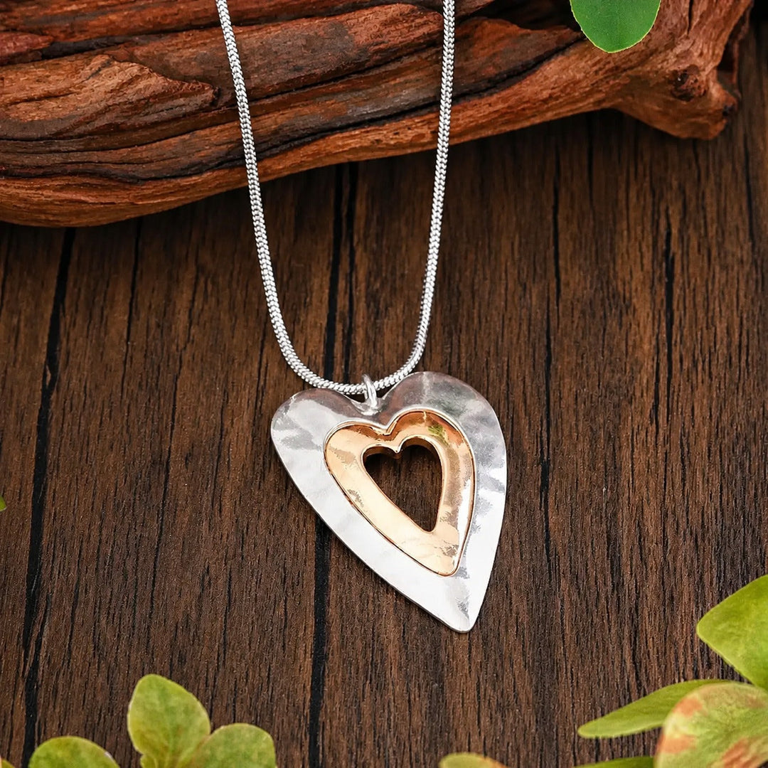 Collier cœur en or et argent Everlove