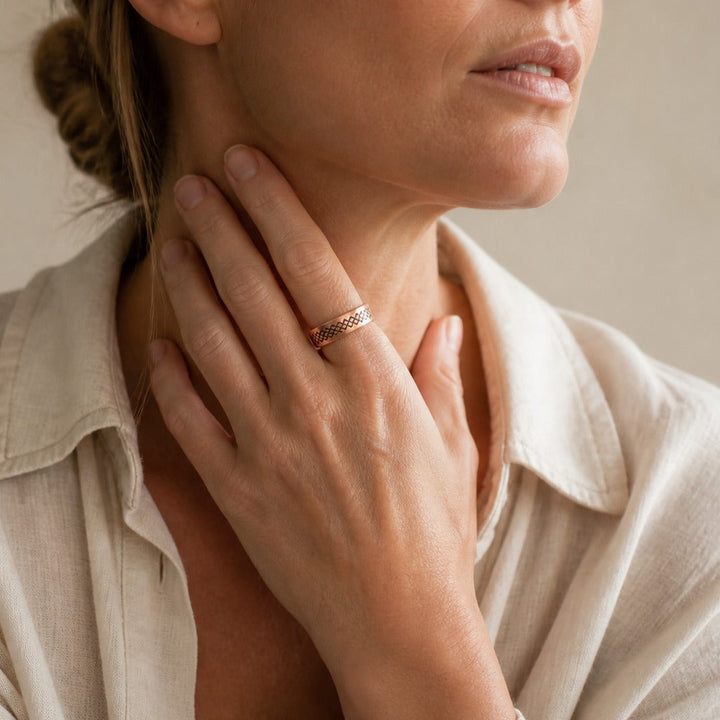 Bague Prestige en Cuivre Grid
