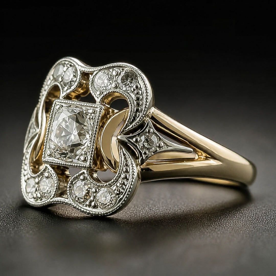 Vintage Gold Zirconia Ring