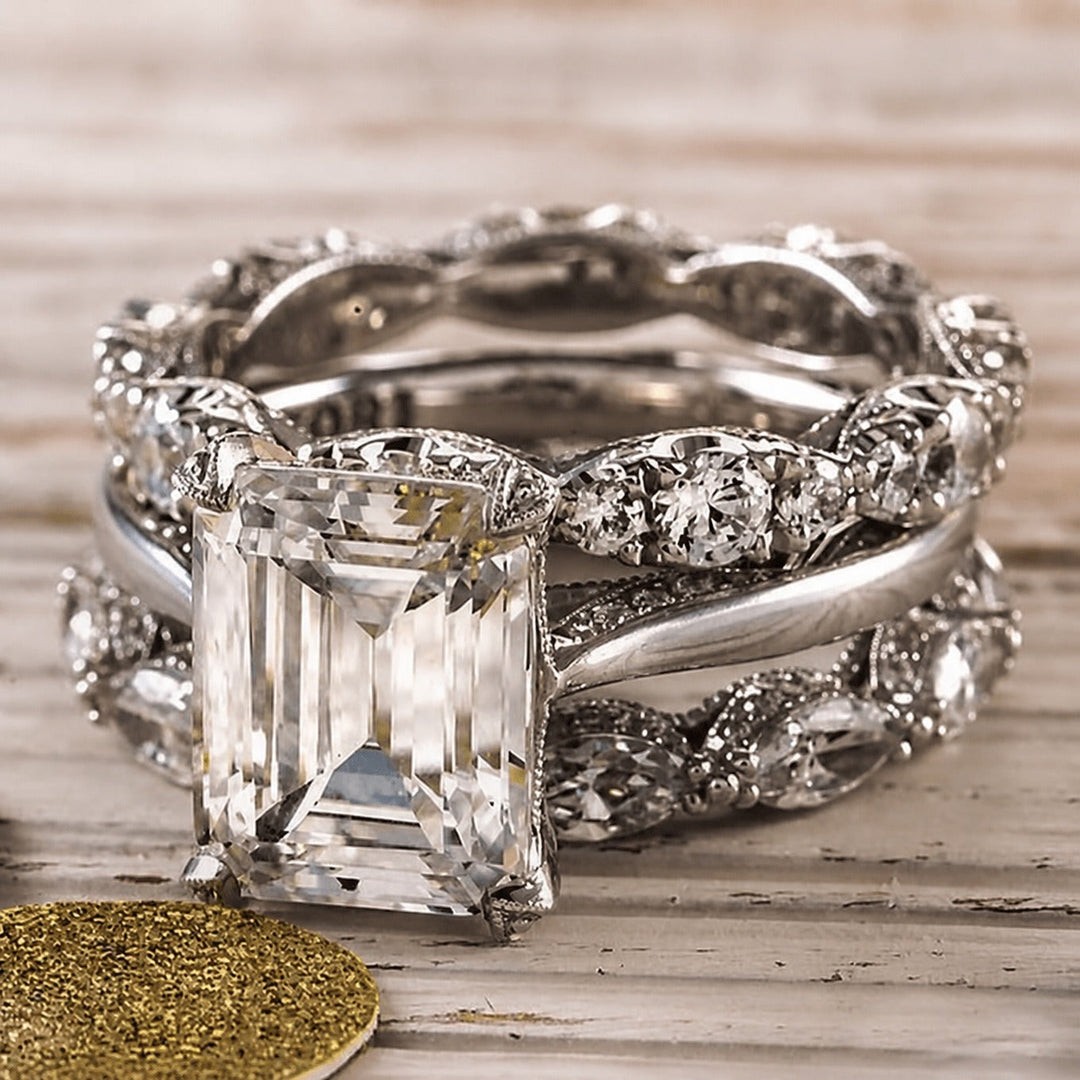 Bague Vintage en Argent Éclatante à Couches