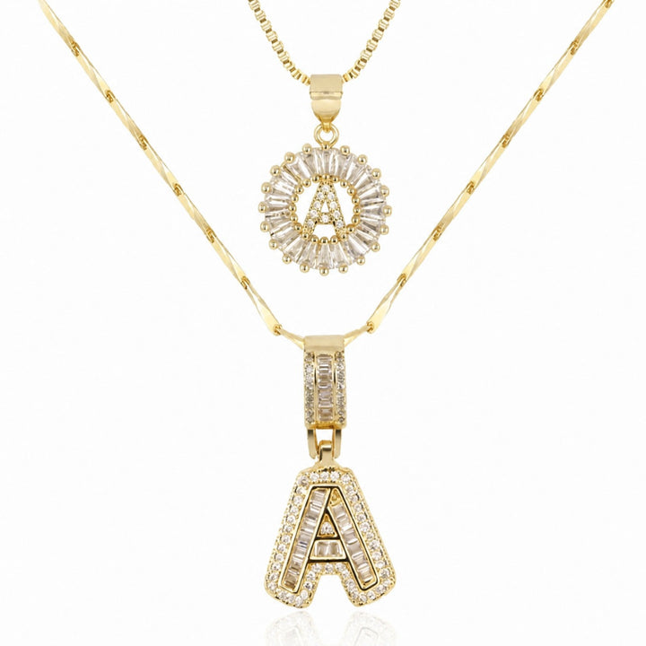 Collier Pave avec Initiale