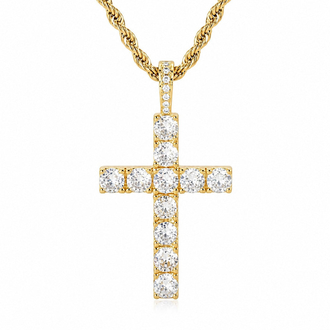 Collier Classique en Diamant en Forme de Croix