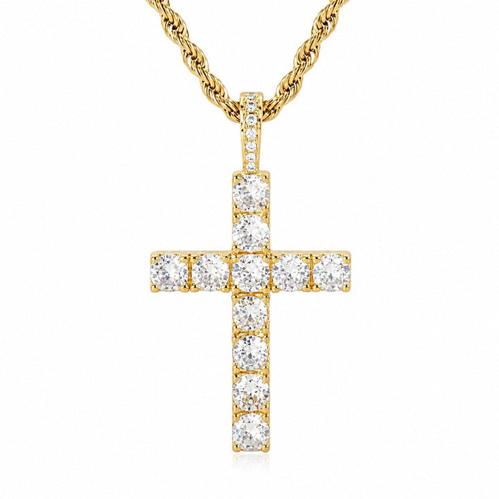 Collier Classique en Diamant en Forme de Croix