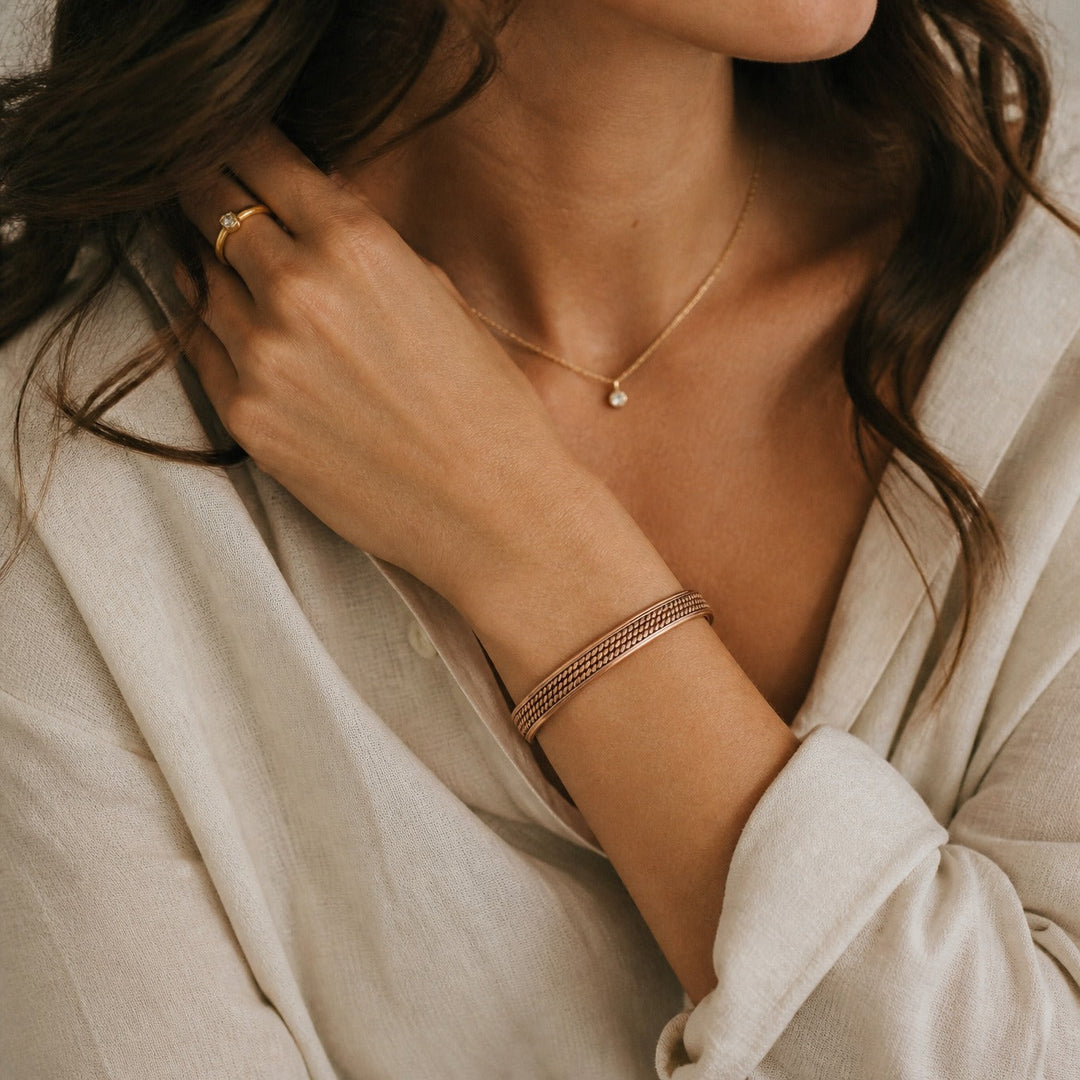 Bracelet en cuivre Vague Azur