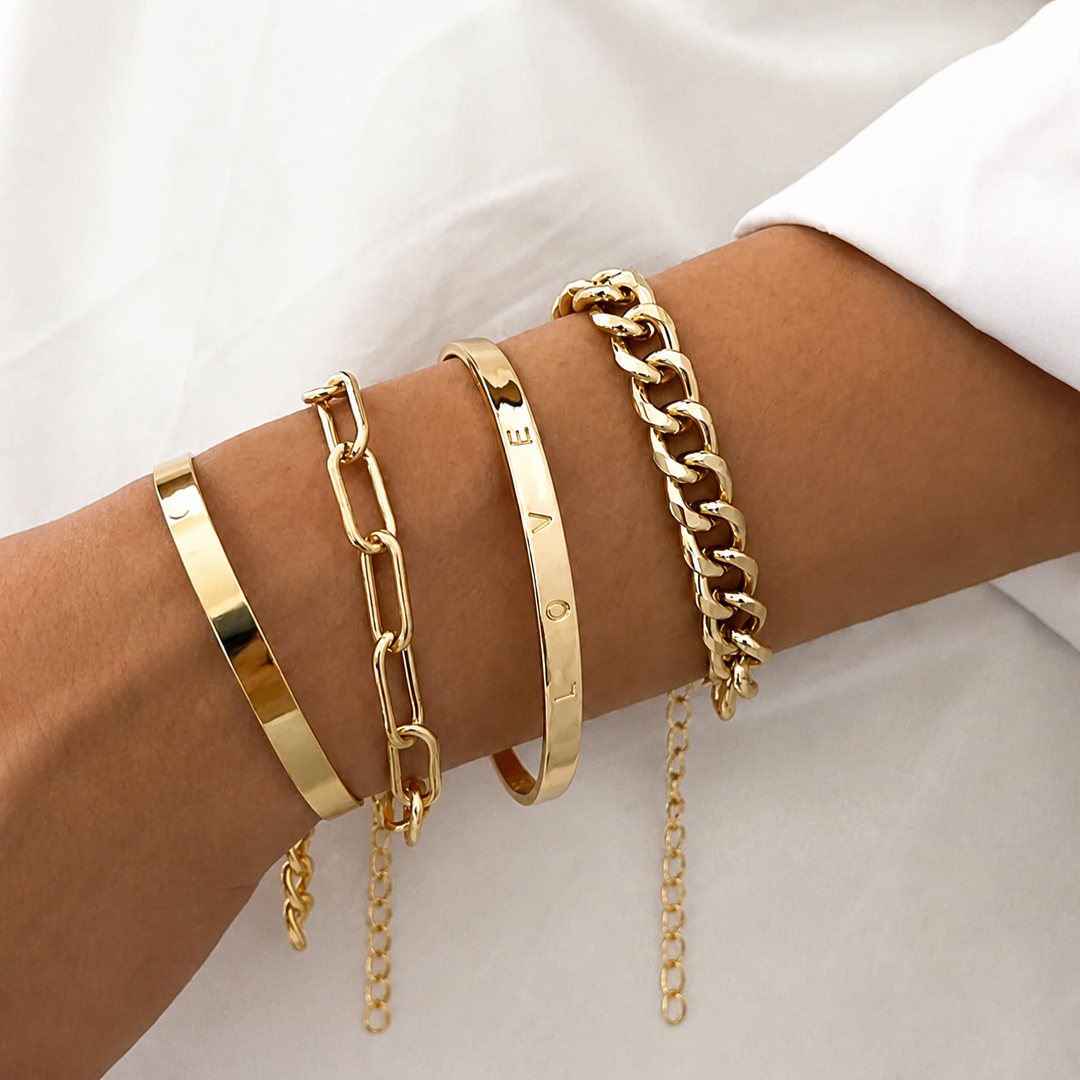 Ensemble de Bracelets Élan en Or