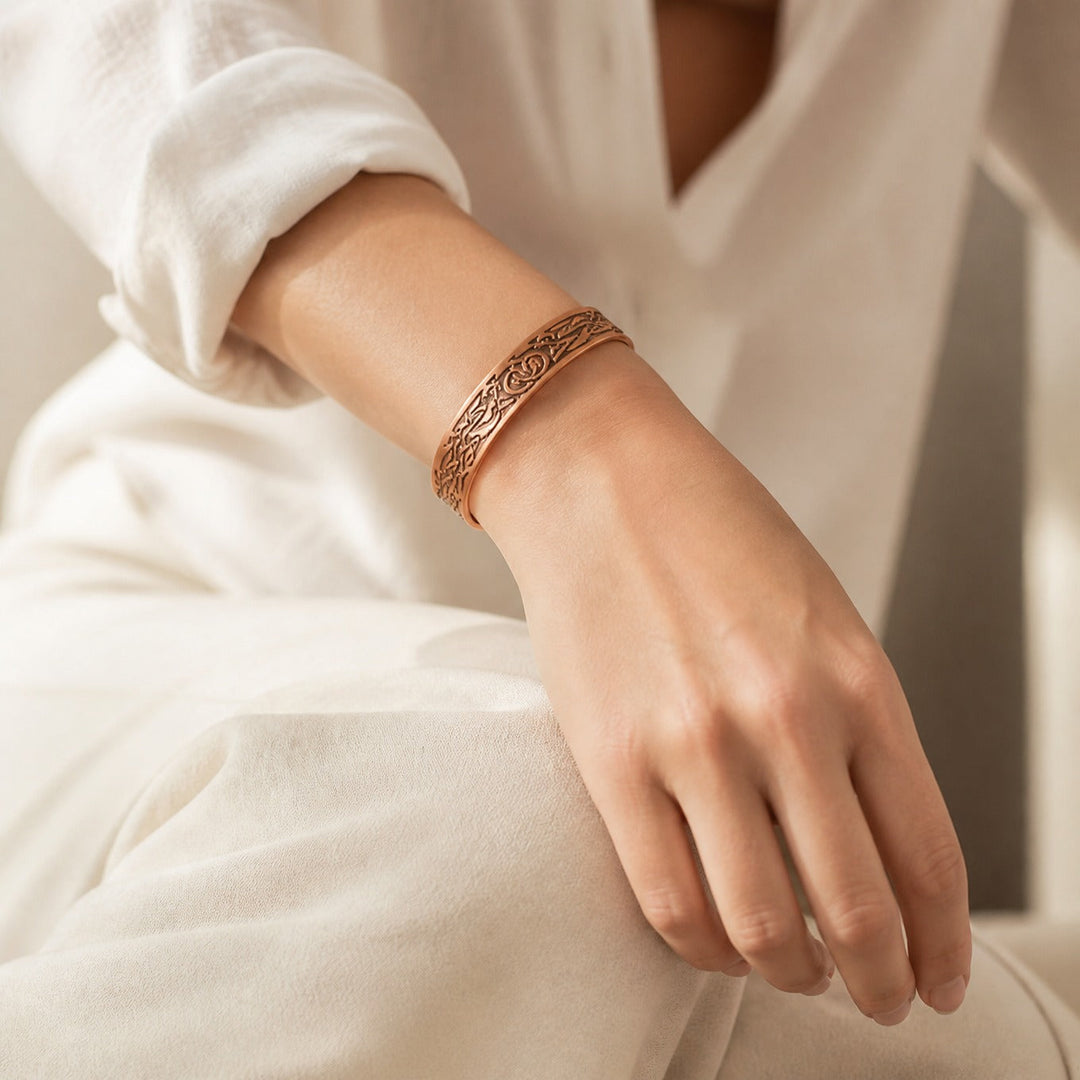 Bracelet en cuivre forêt mousse