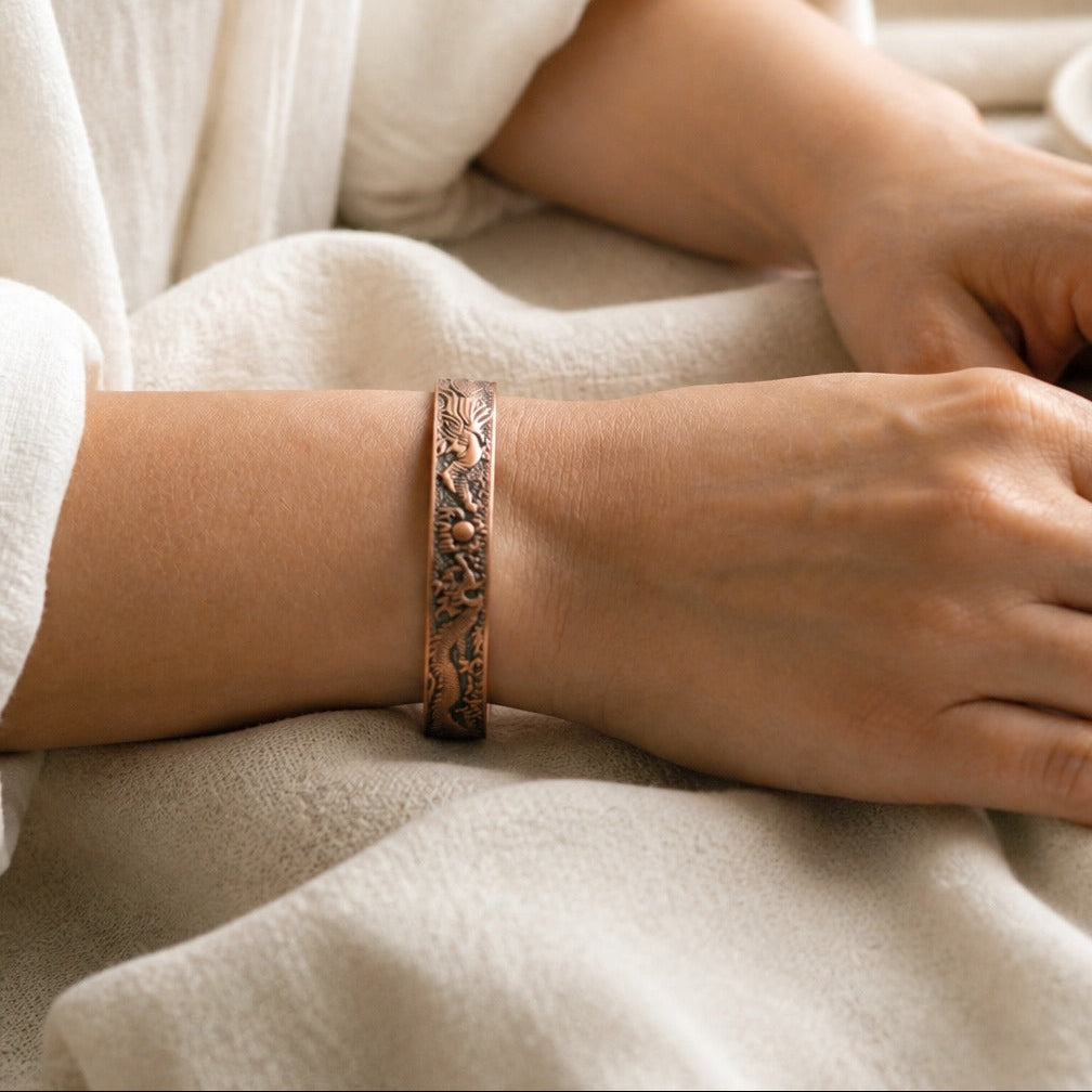 Bracelet en cuivre rustique en terre