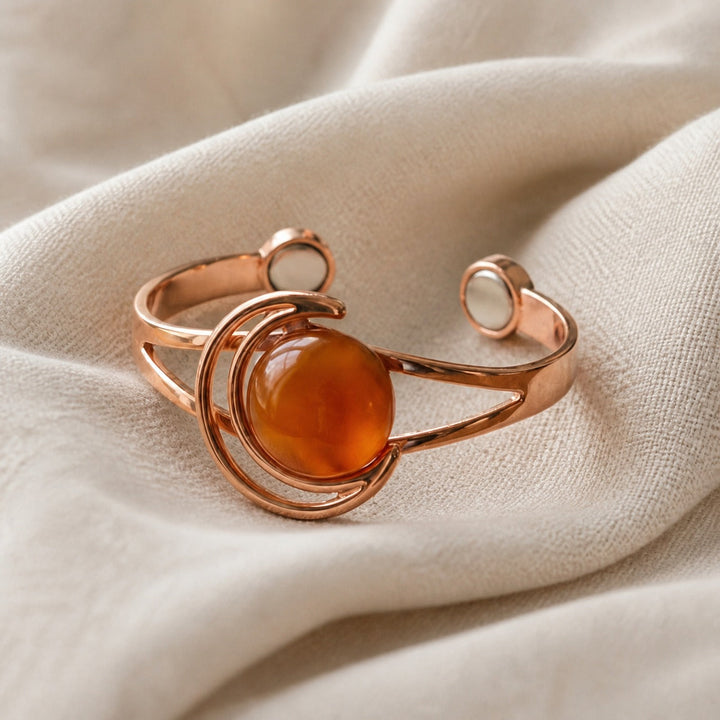 Bracelet en cuivre avec sphère de citrine