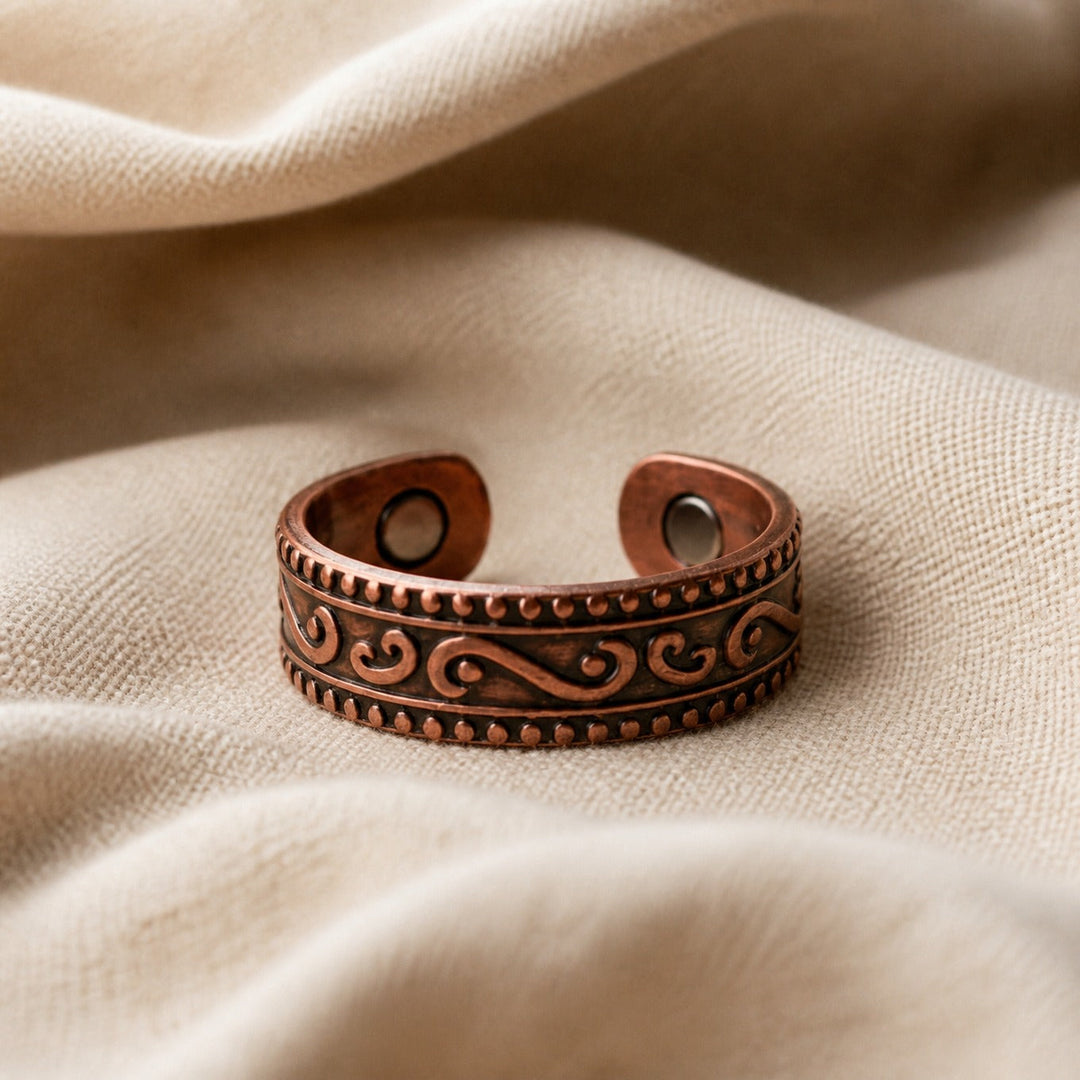 Bague Botanique en Cuivre avec Fougère