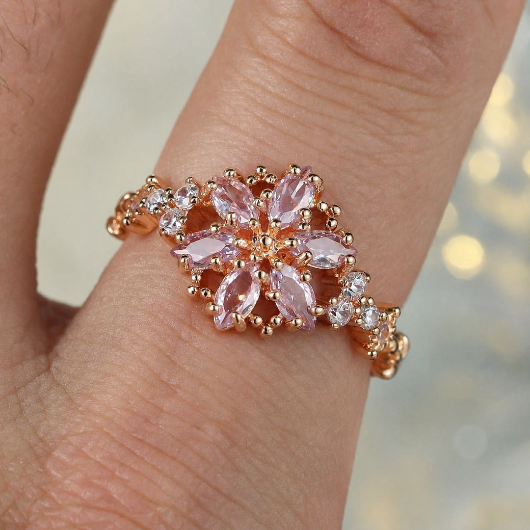 Bague Pétale Doré Rose