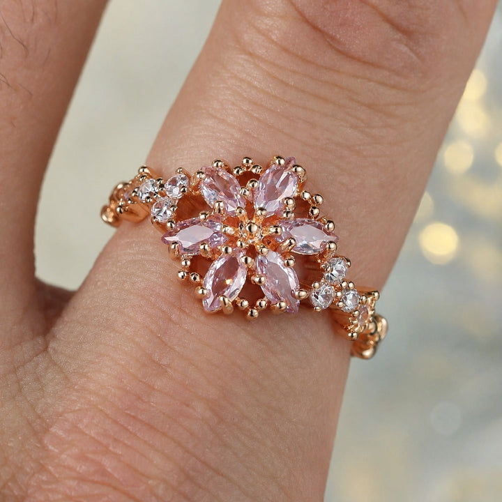 Bague Pétale Doré Rose