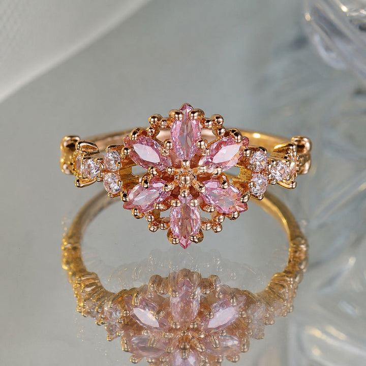Bague Pétale Doré Rose