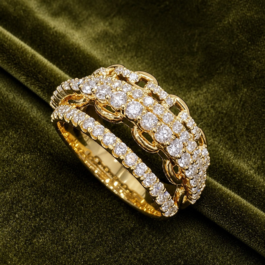 Bague Prestige en Zircon Superposé