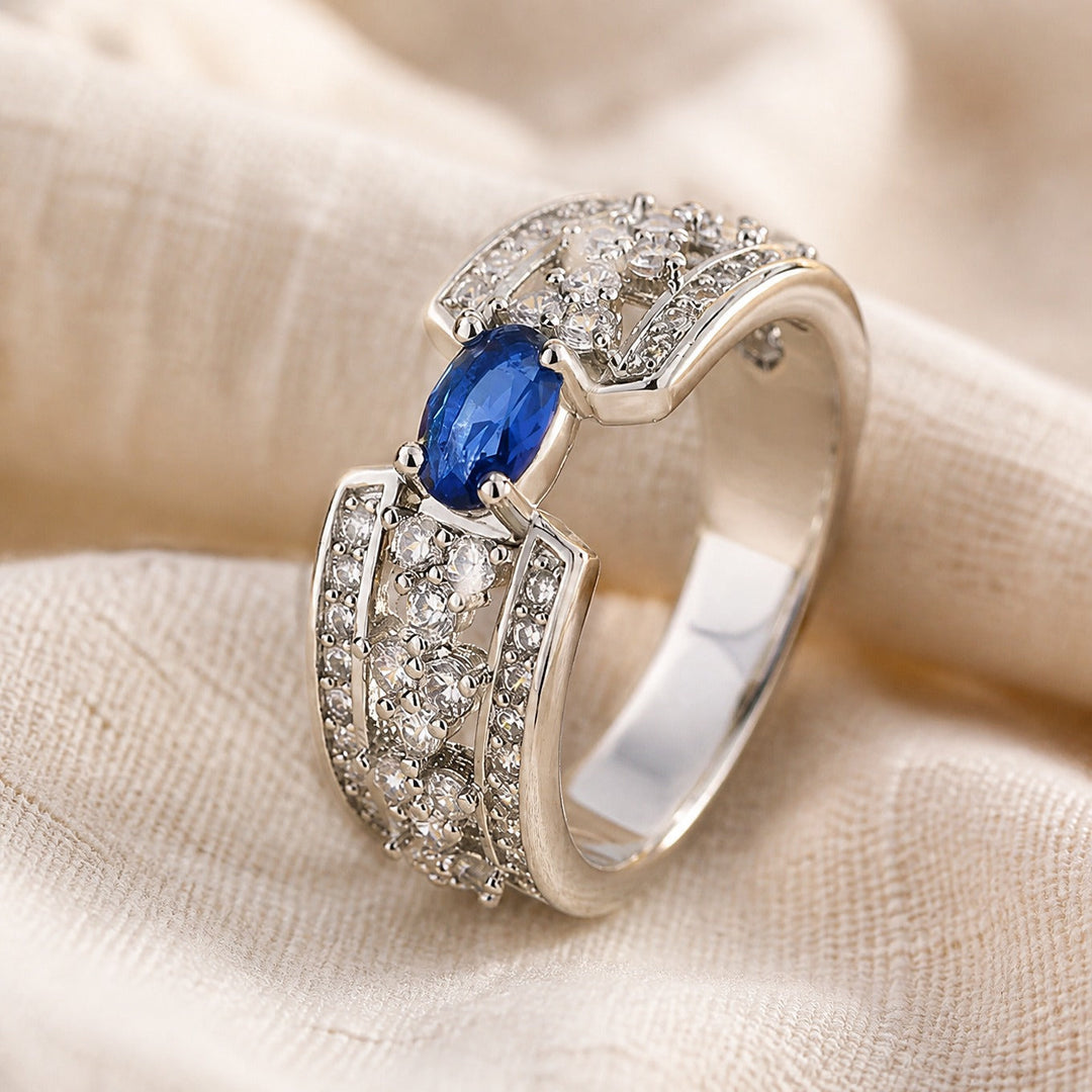 Bague Solitaire Saphir Impérial