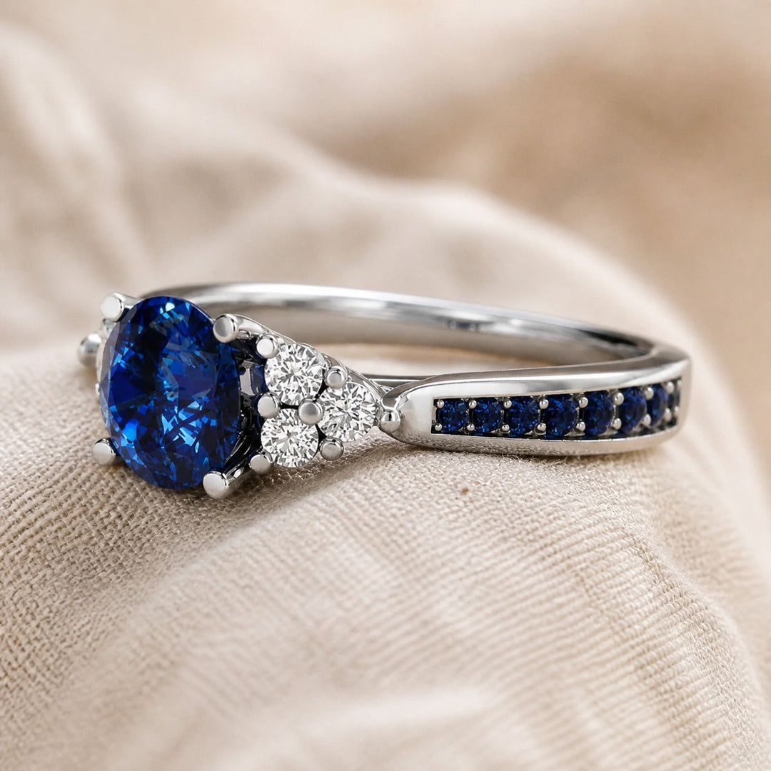 Bague en Saphir Naturel de Ceylan