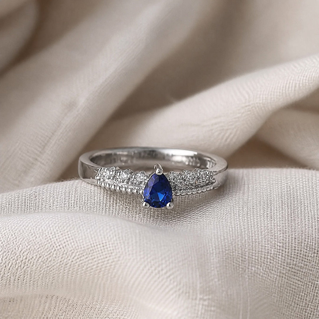 Bague de Couple en Saphir Ovale