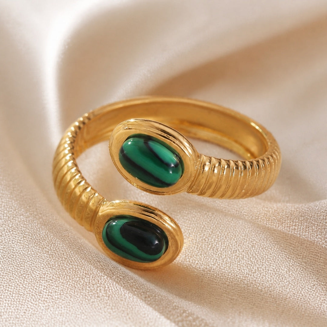 Bague Émeraude Dorée Déclaration
