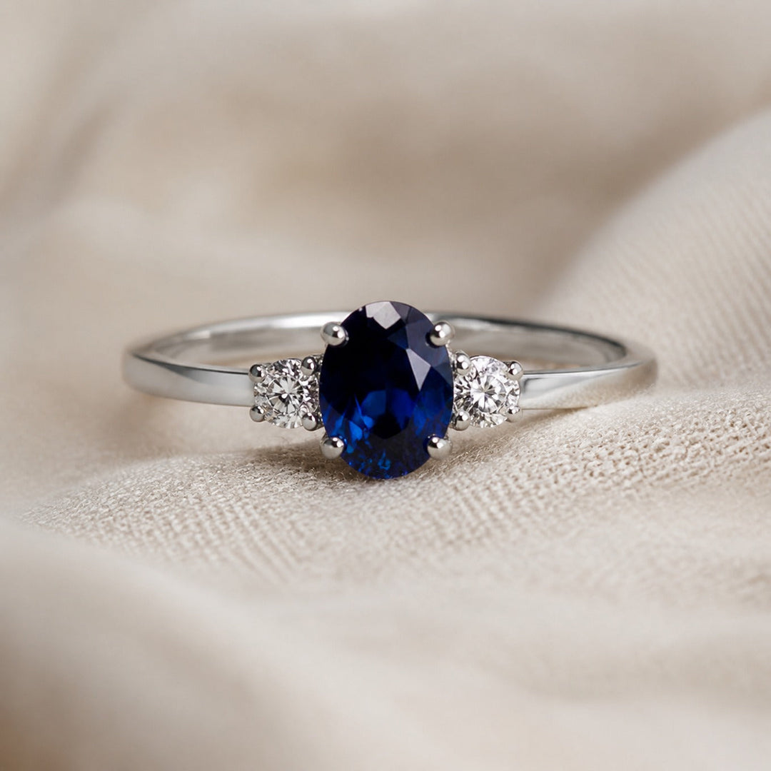 Bague de Promesse en Saphir Royal