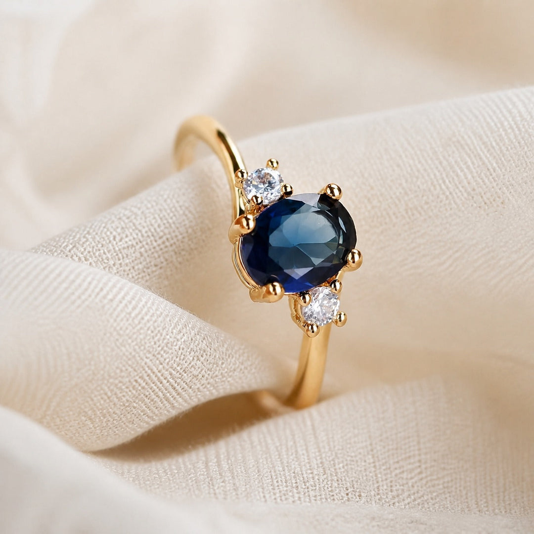 Bague en or avec saphir signature