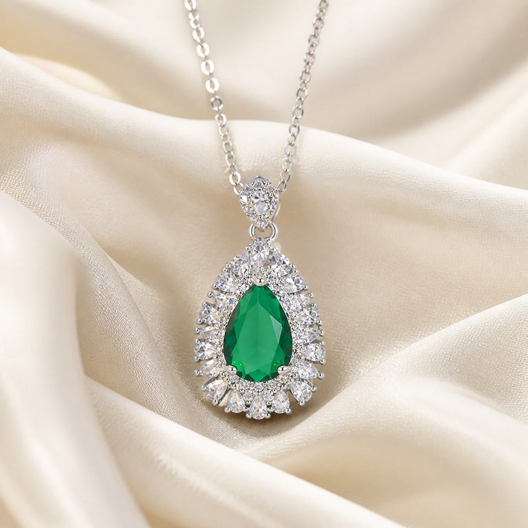 Collier Pendentif Émeraude Horizon