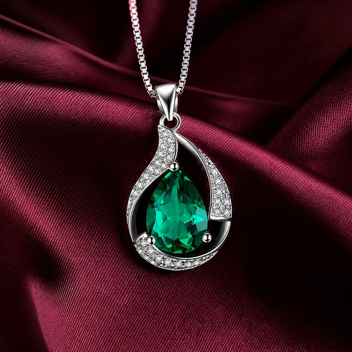 Collier Pendentif Émeraude Murmure