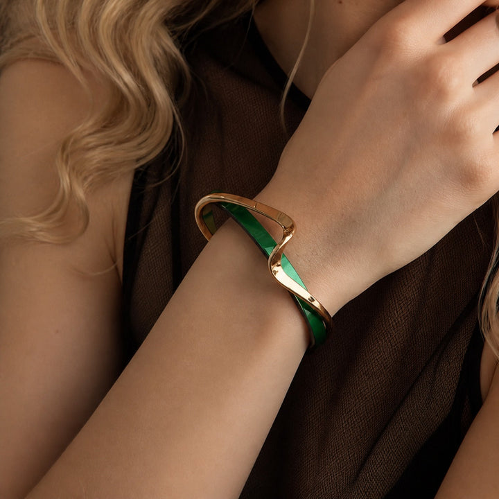 Bracelet Manchette Mirage Émeraude