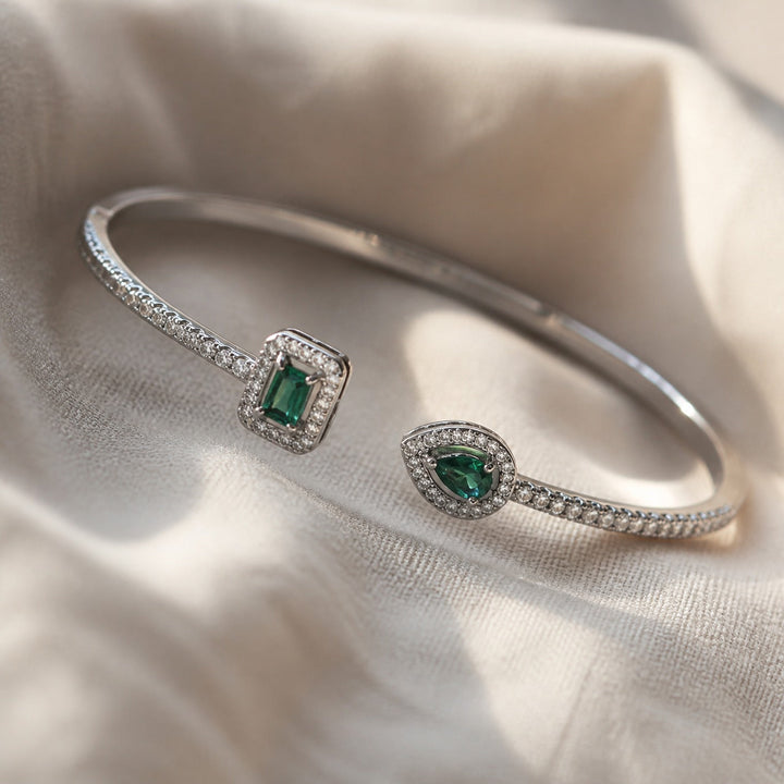 Bracelet jonc en polygonne émeraude