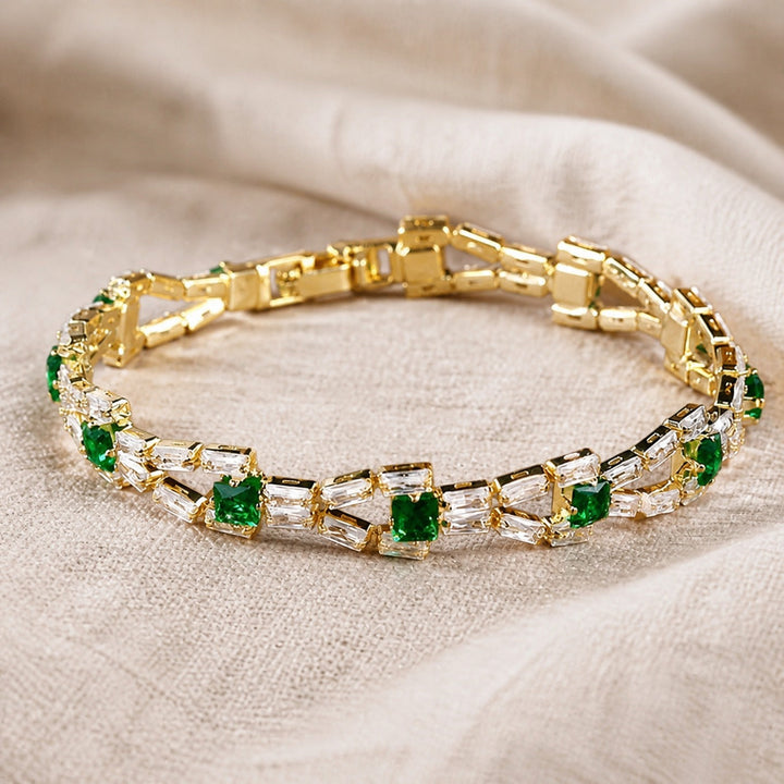 Bracelet de Tennis en Émeraude Échelon