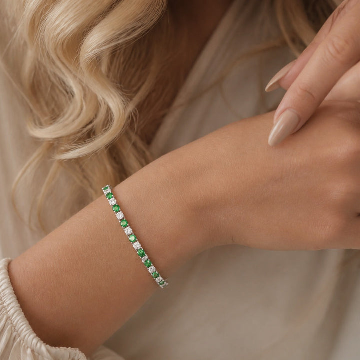Bracelet de Tennis Émeraude Souverain