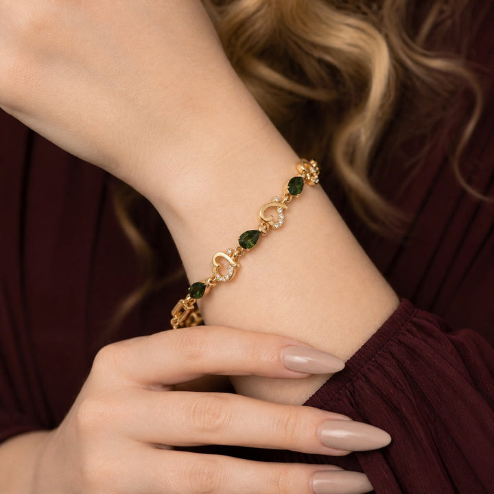 Bracelet Cœur Émeraude Enchanté