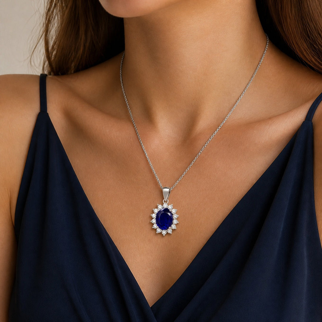Pendentif Radiance en Saphir Bleu
