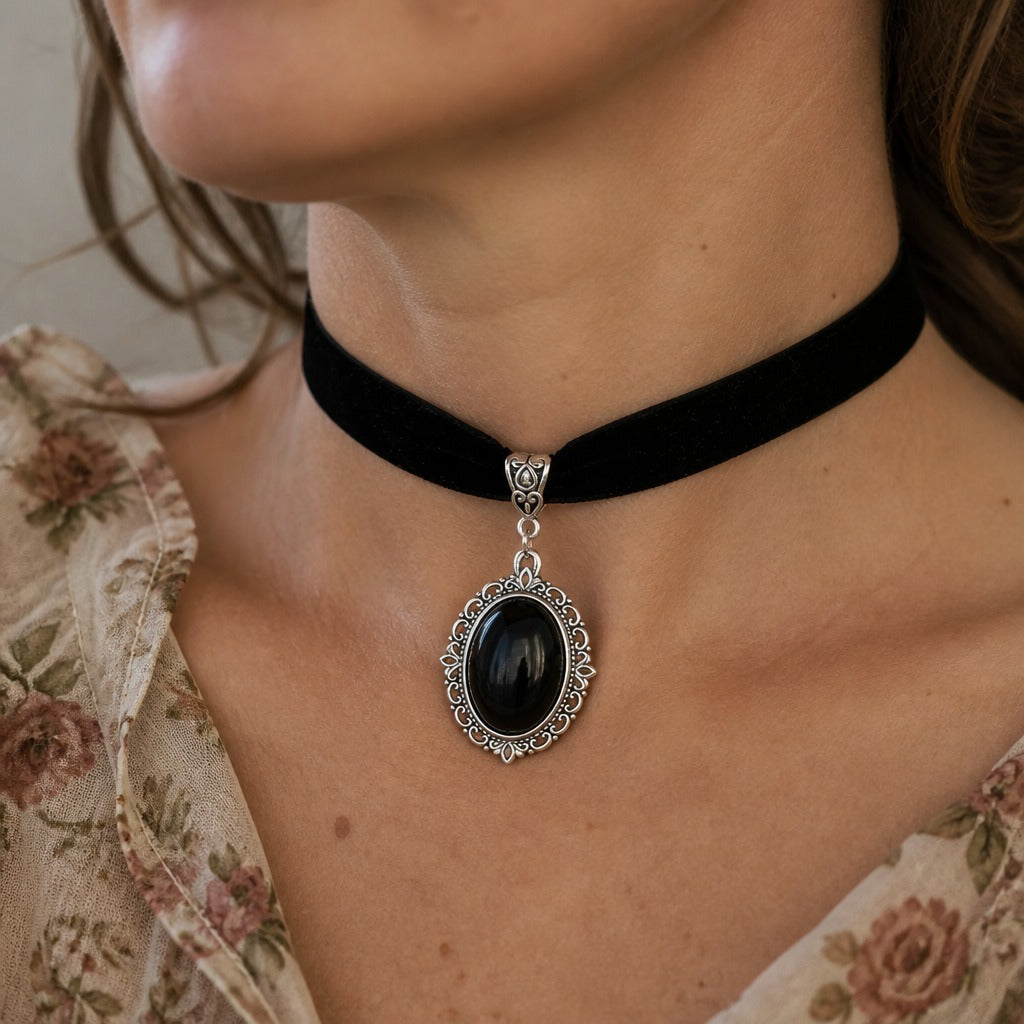 Collier ras du cou Héritage Vintage Noir