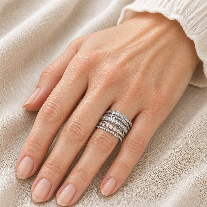 Layered Zirconium Statement Ring