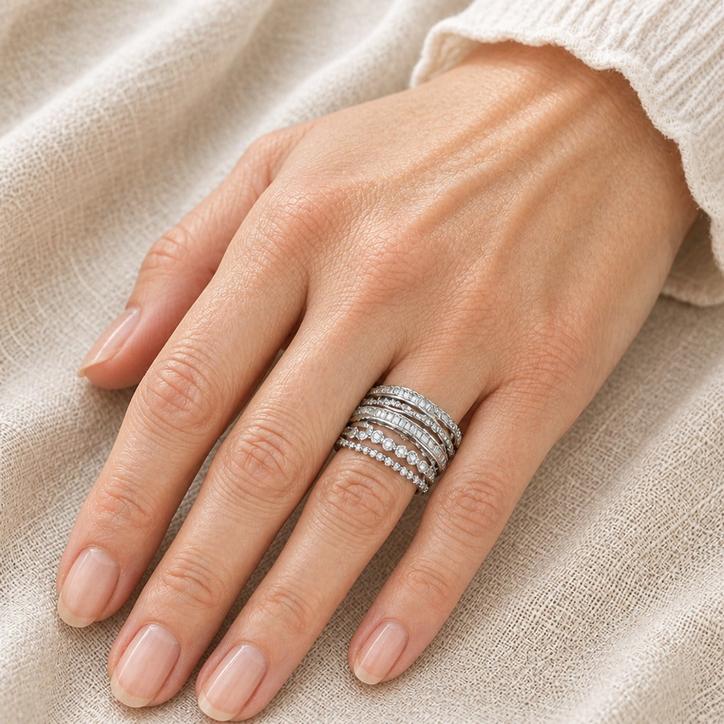 Bague Énonciatrice en Zirconium Superposé