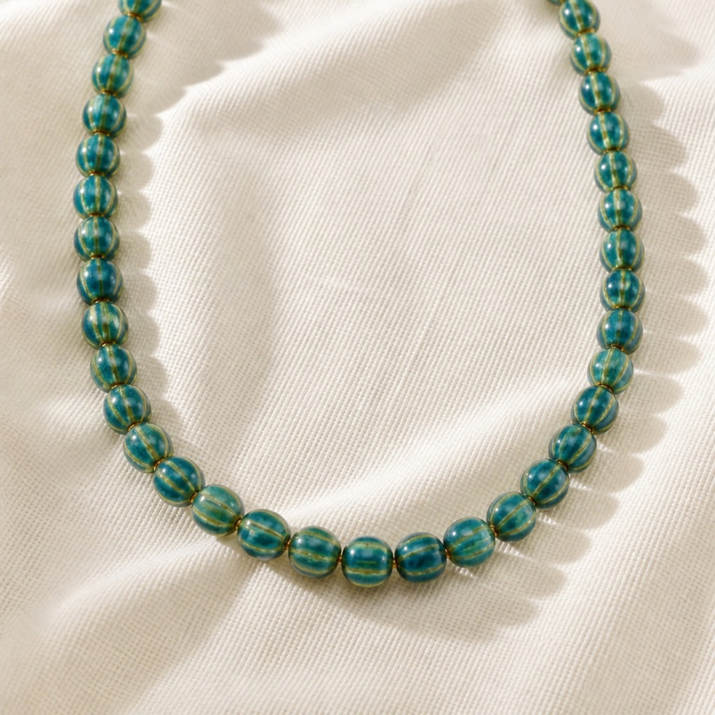 Collier tendance en perles de citrouille