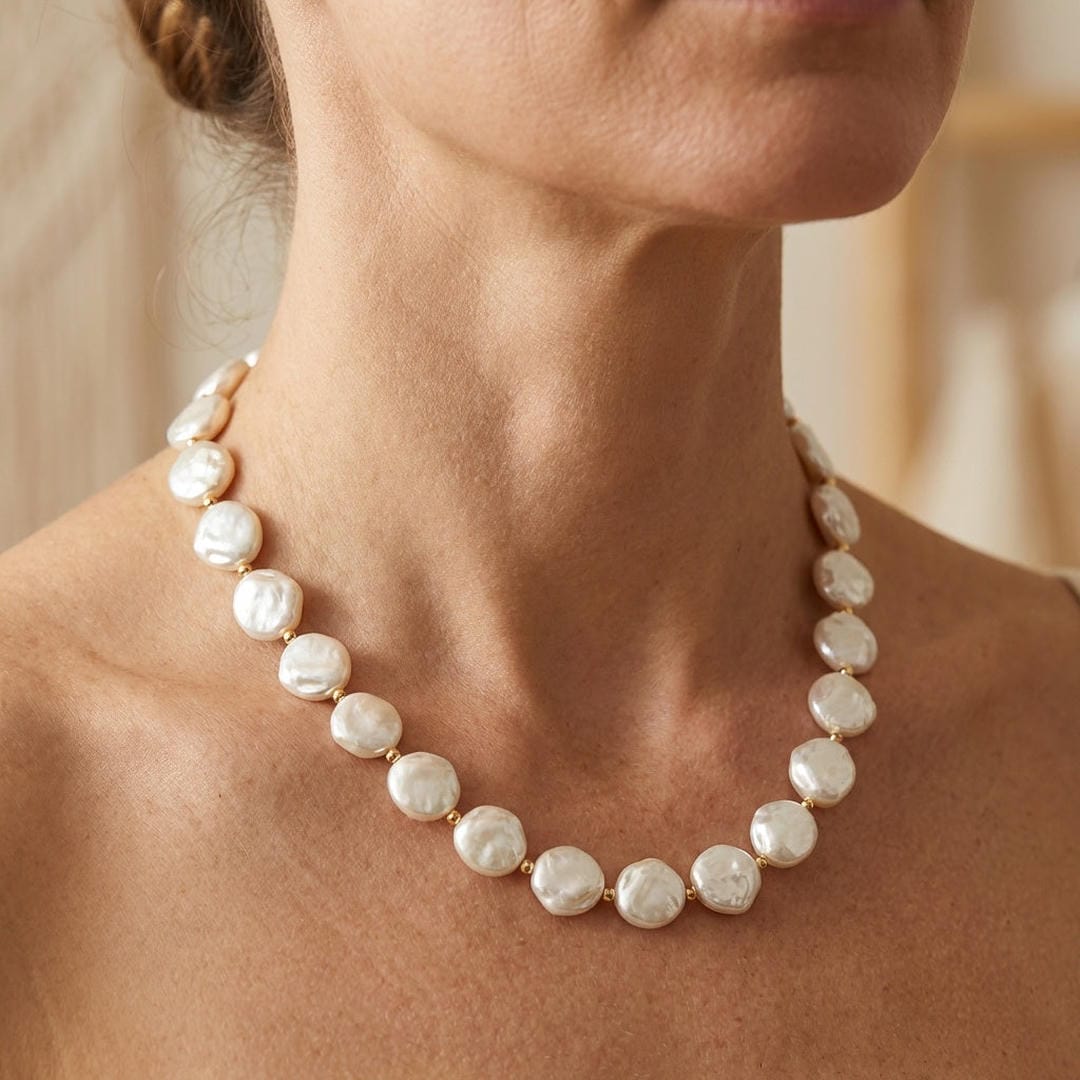 Collier en perles baroques de coin