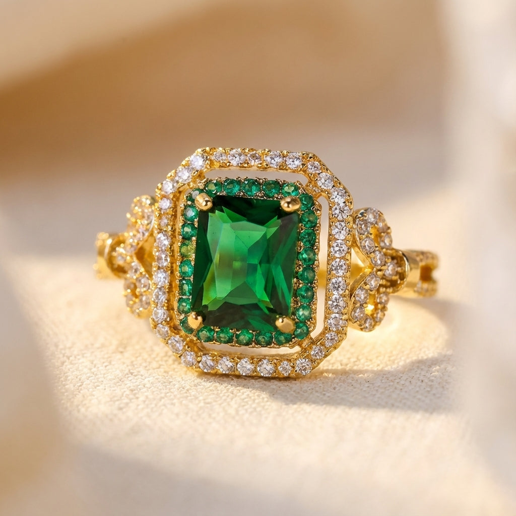 Bague Émeraude et Or Elowira Starwynne