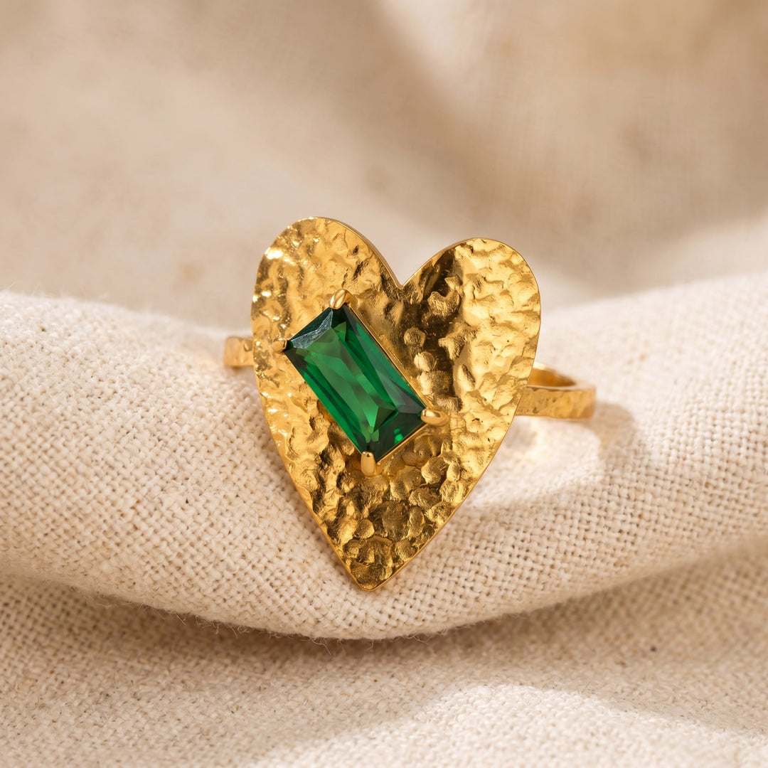 Bague en Émeraude Plaquée Or