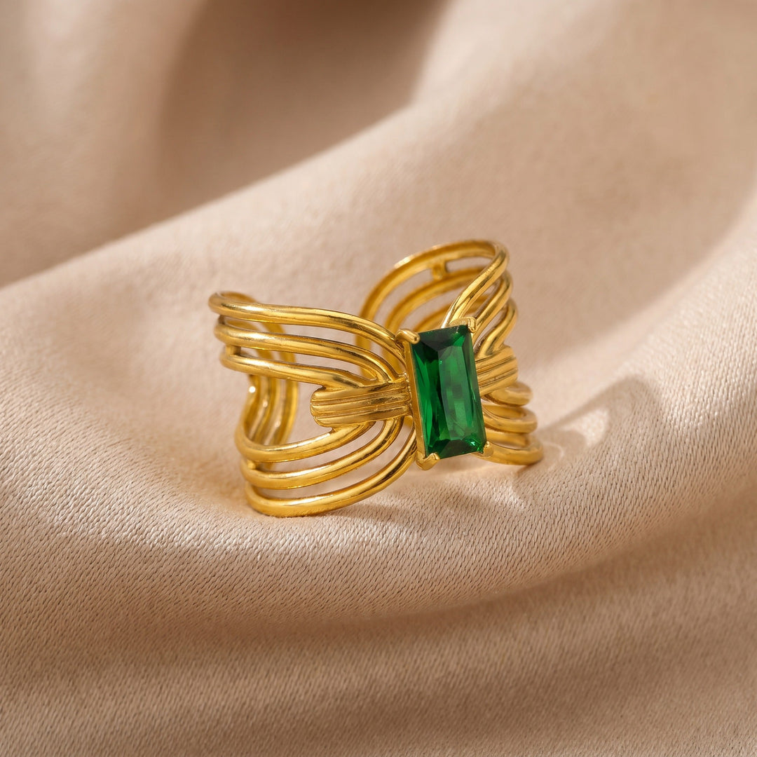Bague Essence Émeraude Twist