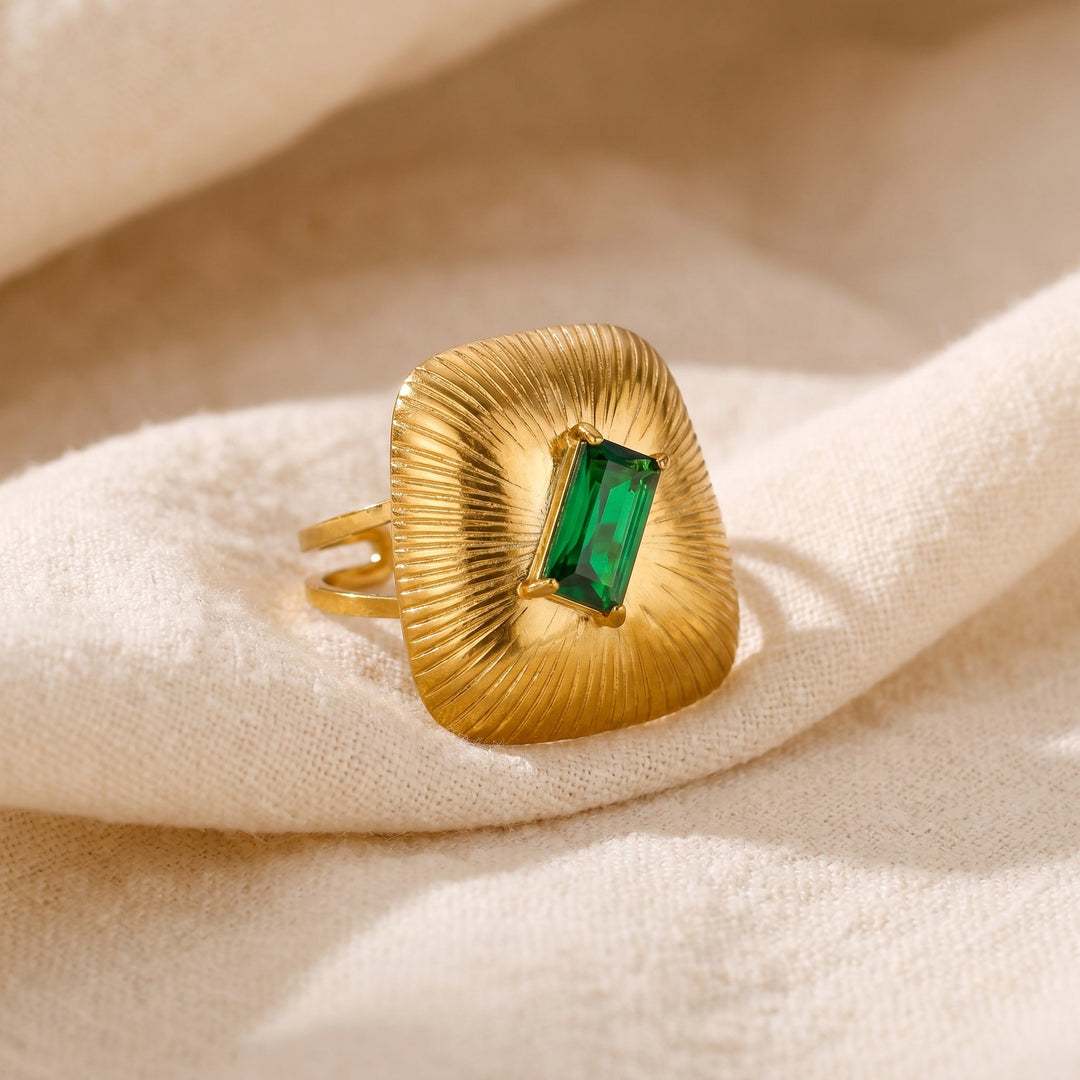 Bague Majestueuse Déclaration Émeraude