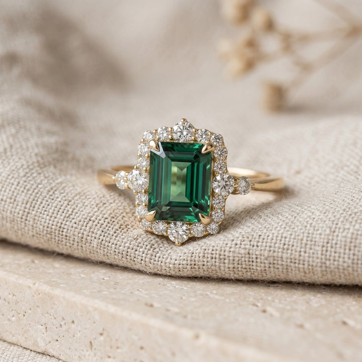Bague Émeraude en Pavillon d&