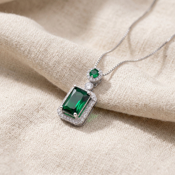 Collier Charme en Éméraude Mosaïque