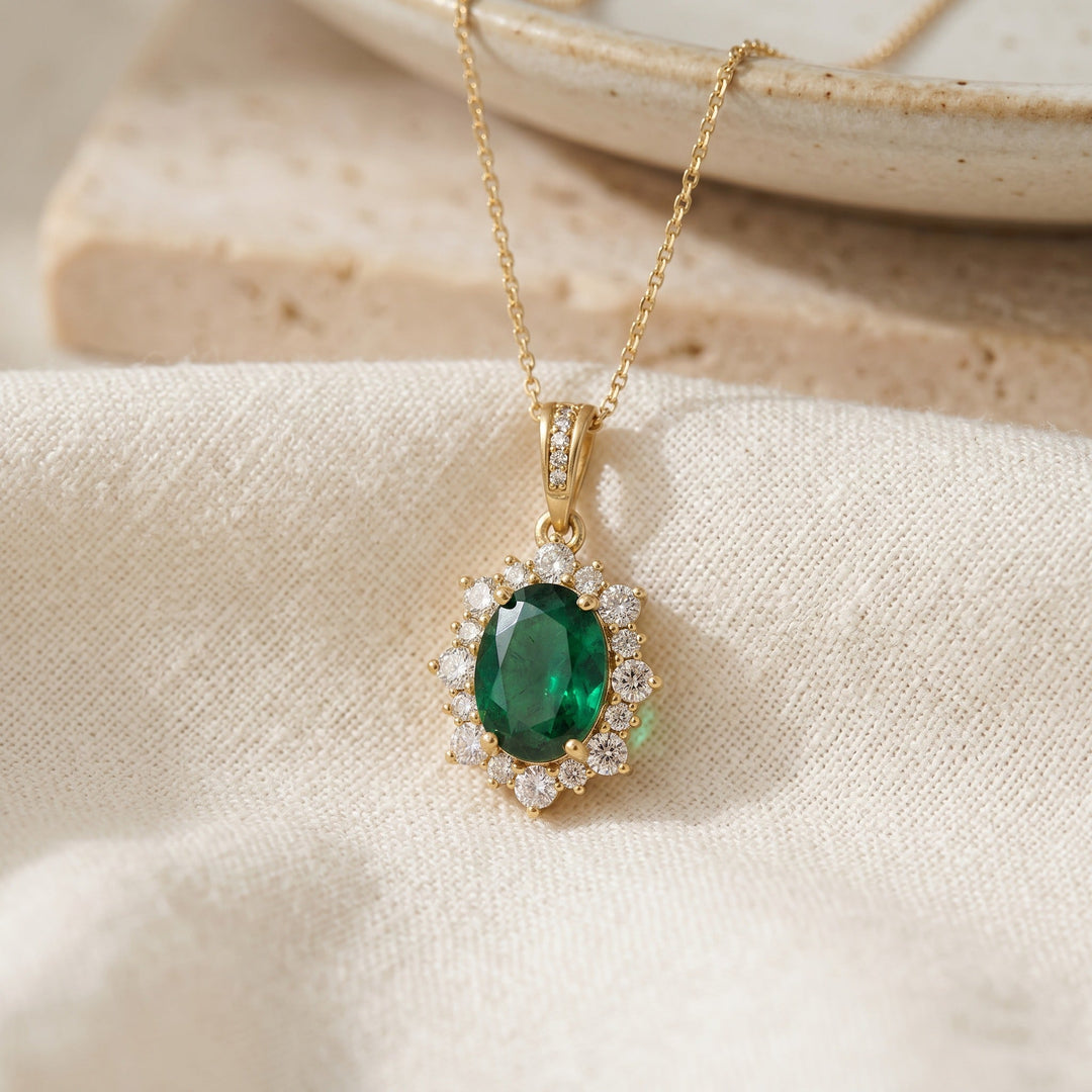 Collier Pendentif Silhouette Émeraude