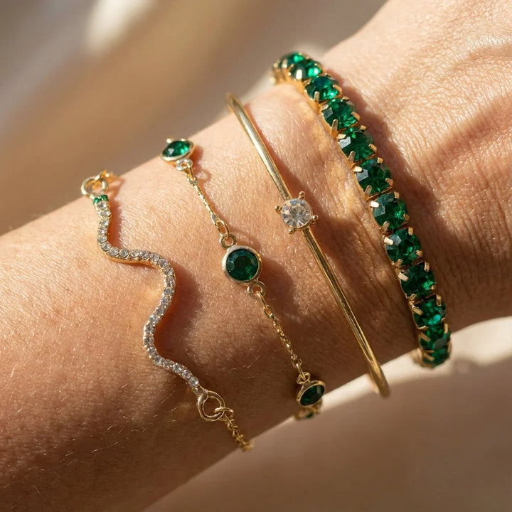 Bracelet en Pierre Précieuse Verte