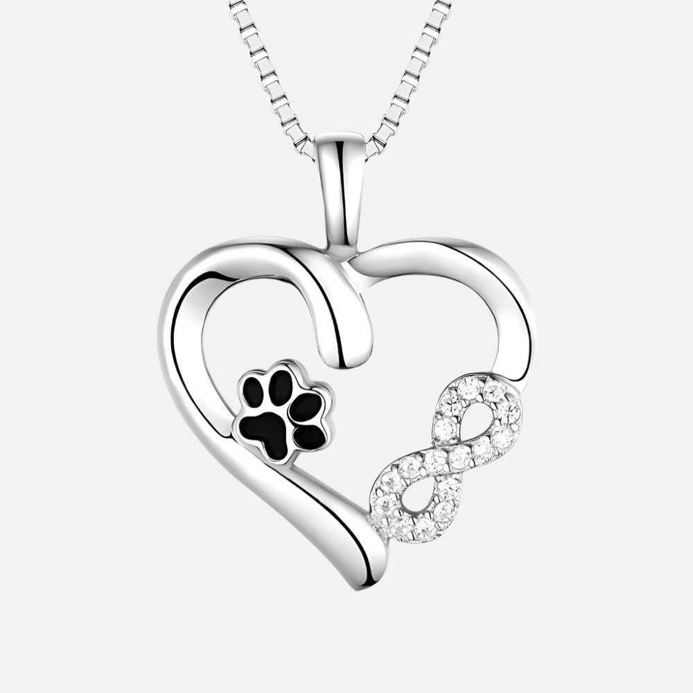 Collier Patte et Cœur avec Pendentif Infini